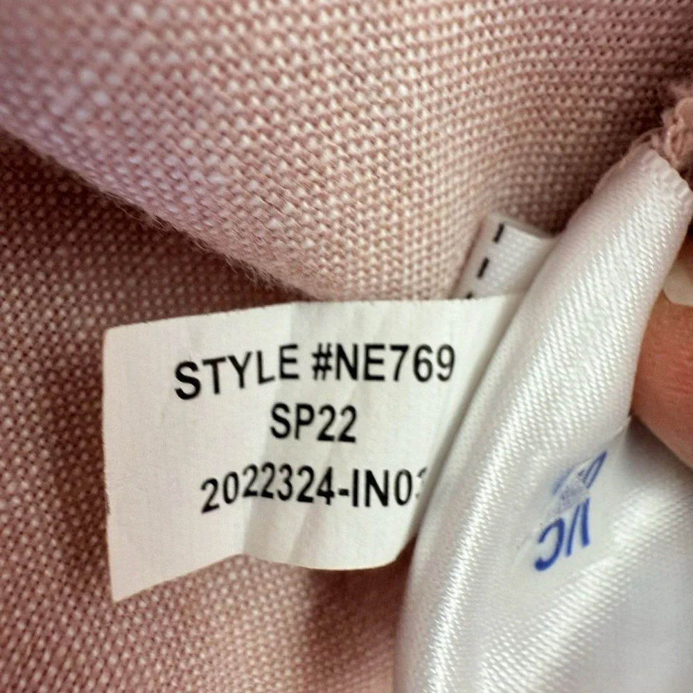 Madewell Linen Blend Lorelei Mini‎ Dress Size Small $98 Tiered Pink Pockets